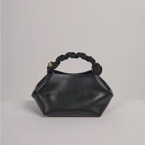Ganni Black Twisted Handle Clutch